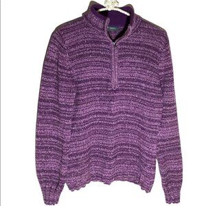 WOOLRICH PURPLE TONES KNIT HALF ZIPPER SWEATER